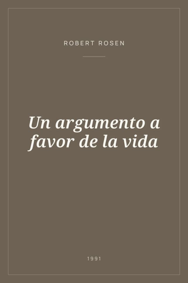 Portada de Un argumento a favor de la vida