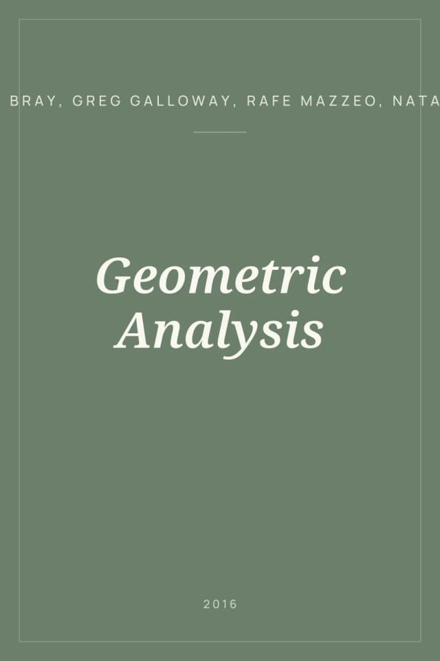 Portada de Geometric Analysis