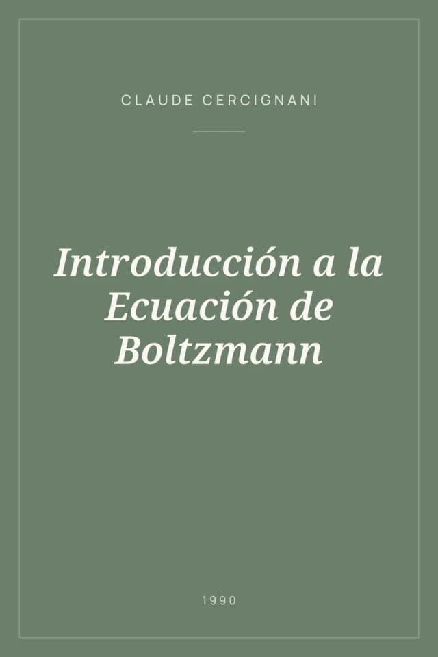 Portada de Introducción a la Ecuación de Boltzmann