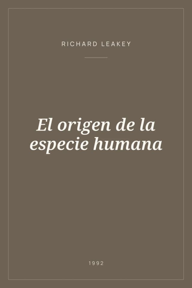 Portada de El origen de la especie humana