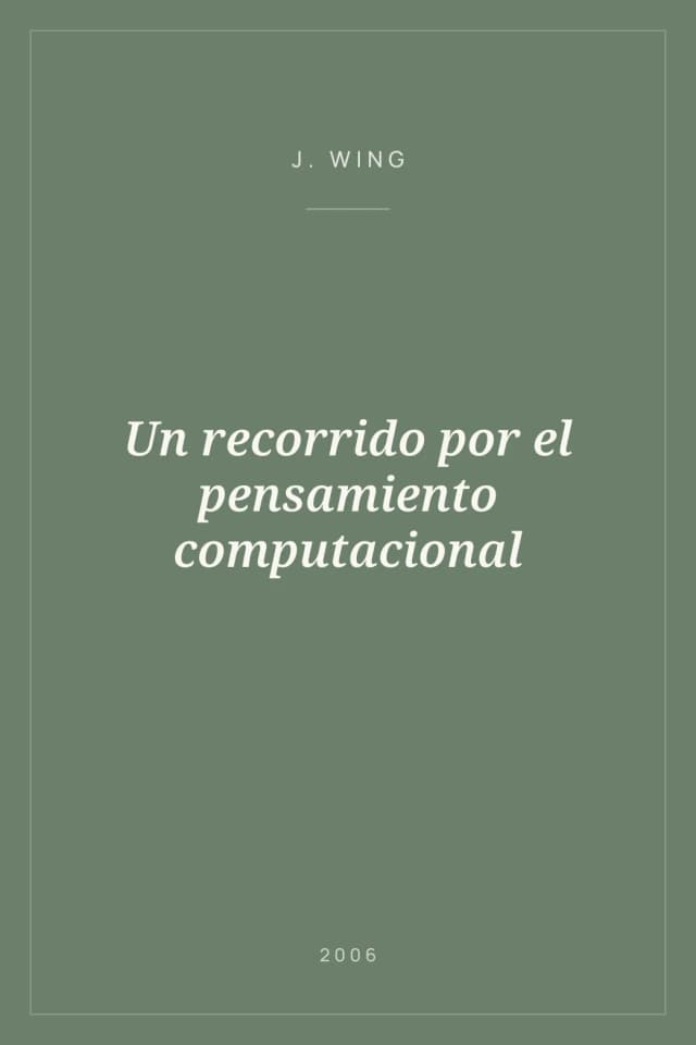 Portada de Un recorrido por el pensamiento computacional