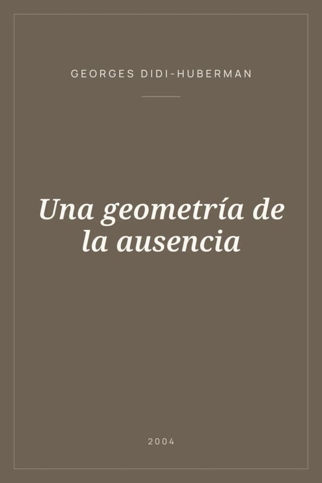 Portada de Una geometría de la ausencia