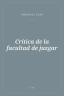 Portada de Crítica de la facultad de juzgar