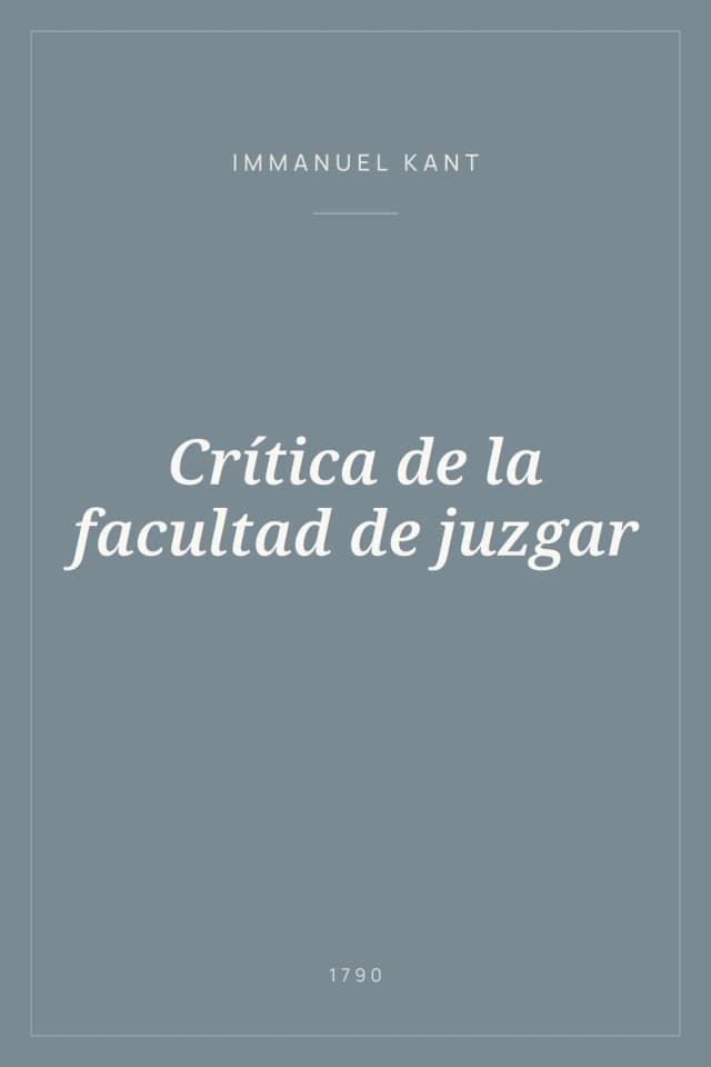 Portada de Crítica de la facultad de juzgar
