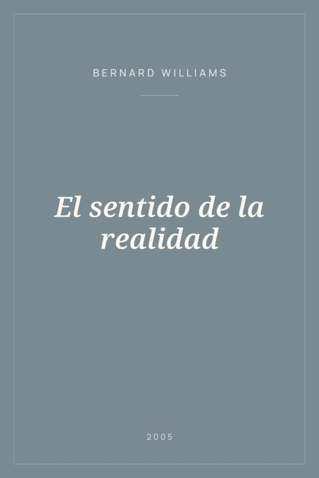 Portada de El sentido de la realidad