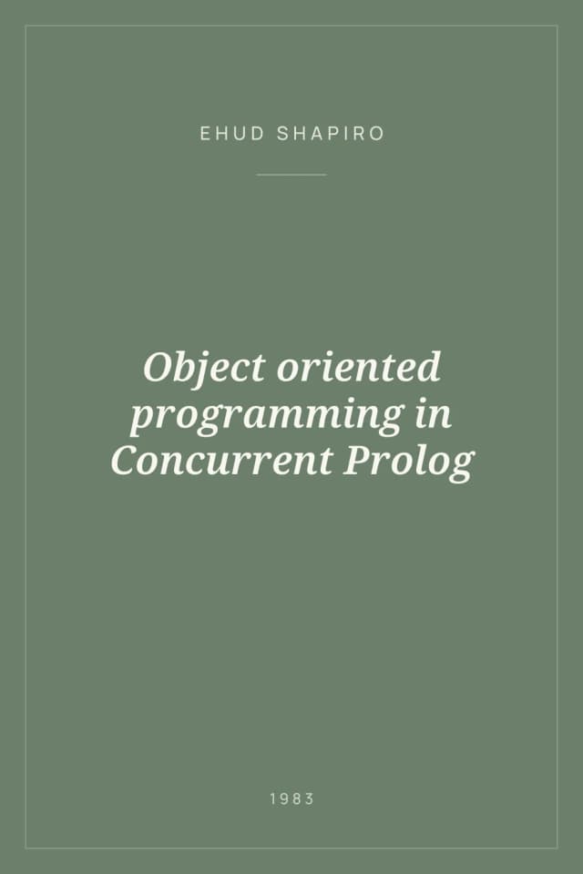 Portada de Object oriented programming in Concurrent Prolog