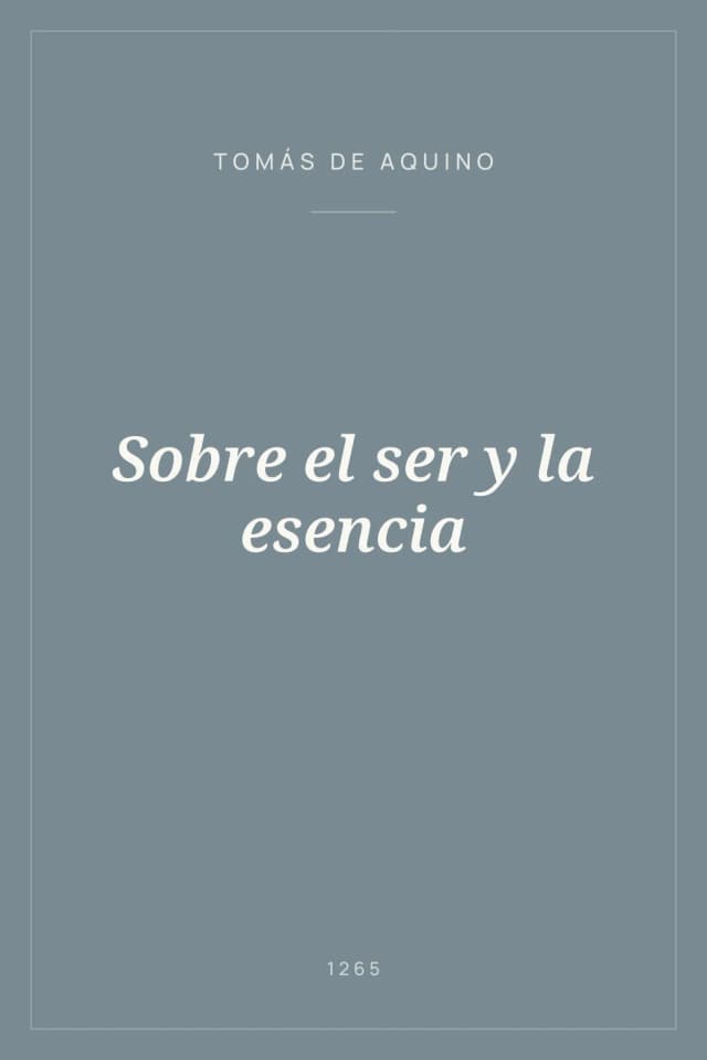 Portada de Sobre el ser y la esencia