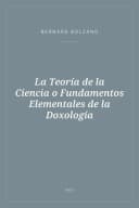 Portada de La Teoría de la Ciencia o Fundamentos Elementales de la Doxología