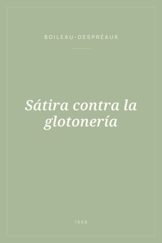 Portada de Sátira contra la glotonería