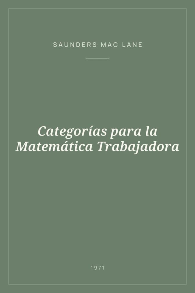 Portada de Categorías para la Matemática Trabajadora