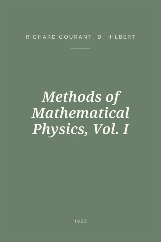 Portada de Methods of Mathematical Physics, Vol. I