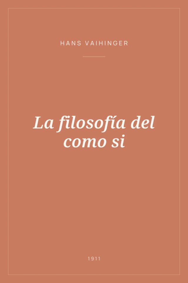 Portada de La filosofía del como si