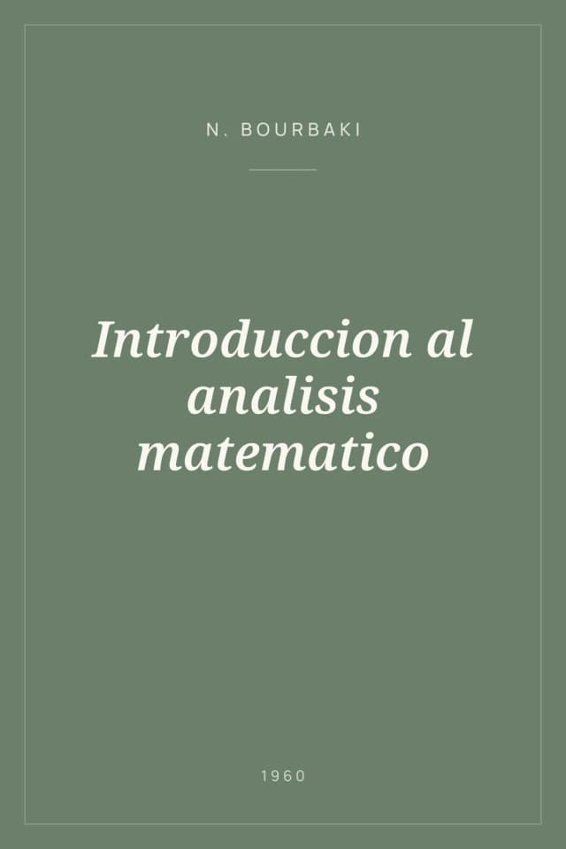 Portada de Introduccion al analisis matematico
