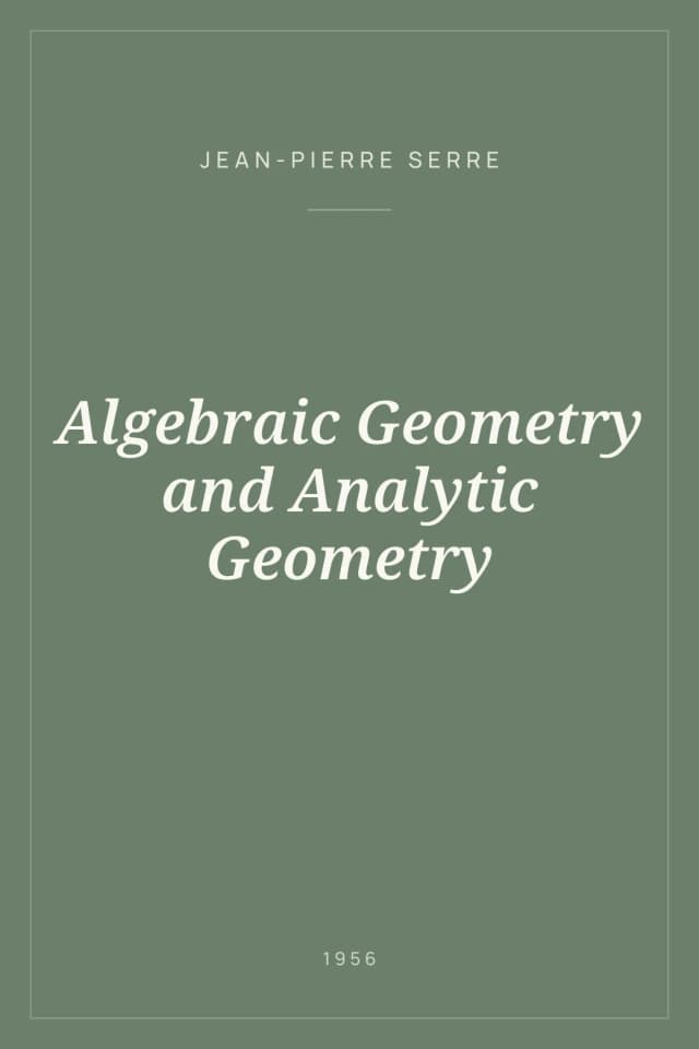 Portada de Algebraic Geometry and Analytic Geometry