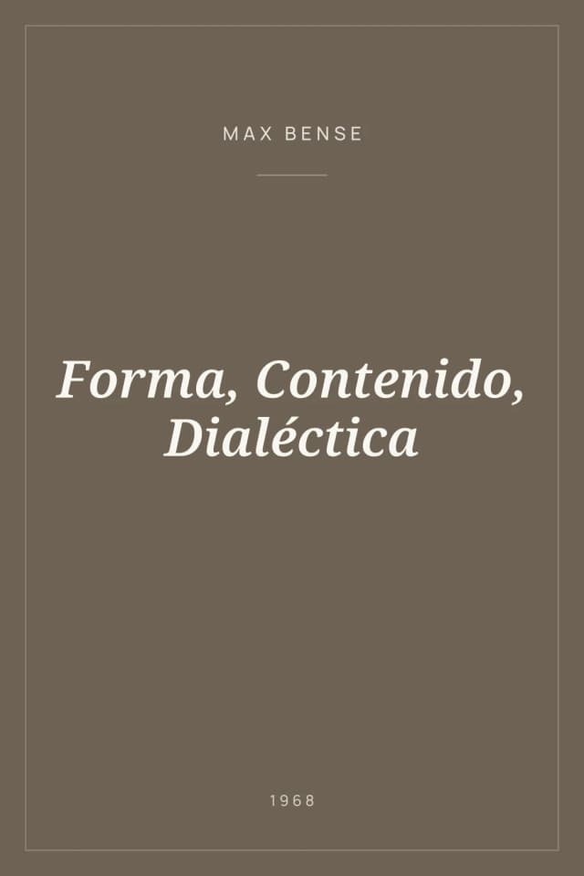 Portada de Forma, Contenido, Dialéctica