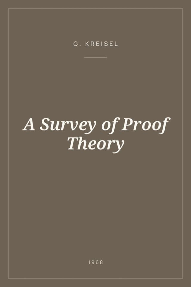Portada de A Survey of Proof Theory