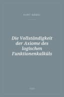 Portada de Die Vollständigkeit der Axiome des logischen Funktionenkalküls