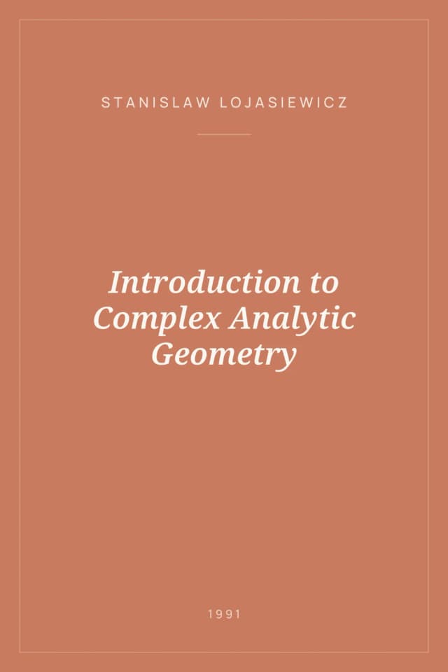 Portada de Introduction to Complex Analytic Geometry