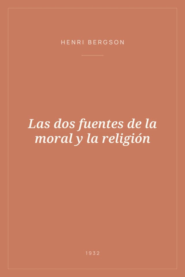 Portada de Las dos fuentes de la moral y la religión