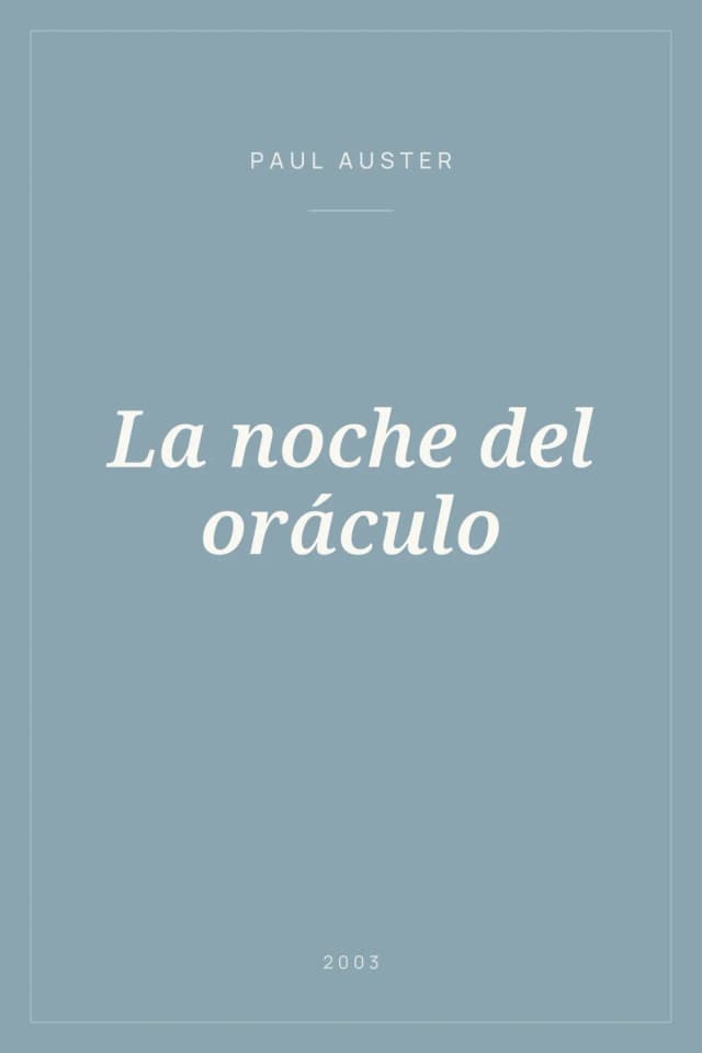 Portada de La noche del oráculo