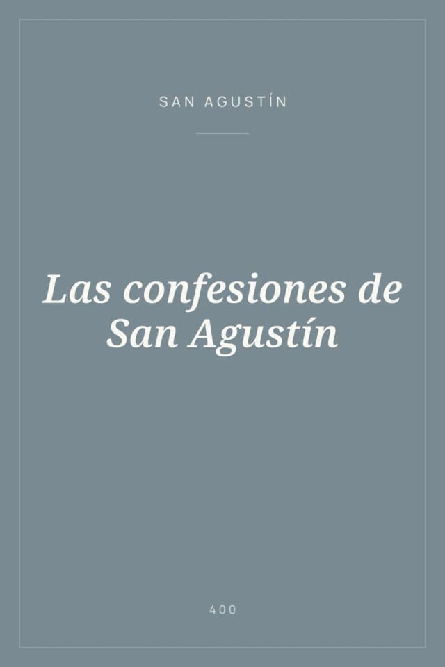Portada de Las confesiones de San Agustín