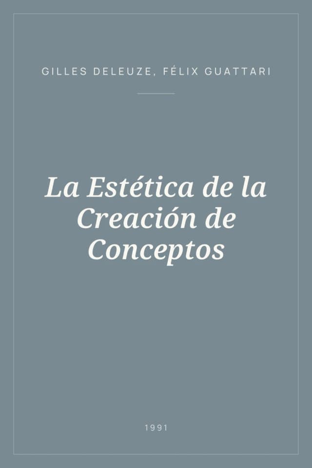 Portada de La Estética de la Creación de Conceptos