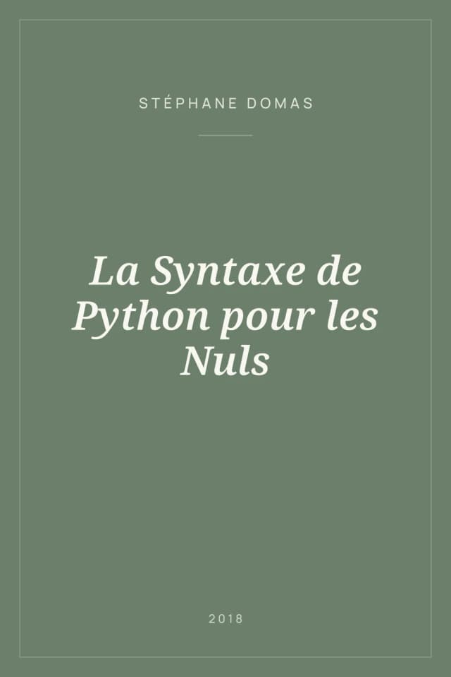 Portada de La Syntaxe de Python pour les Nuls