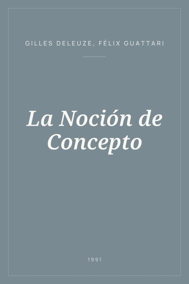 Portada de La Noción de Concepto