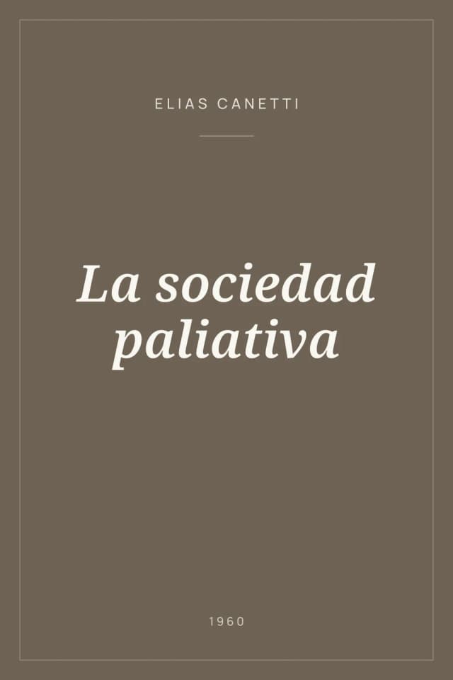 Portada de La sociedad paliativa