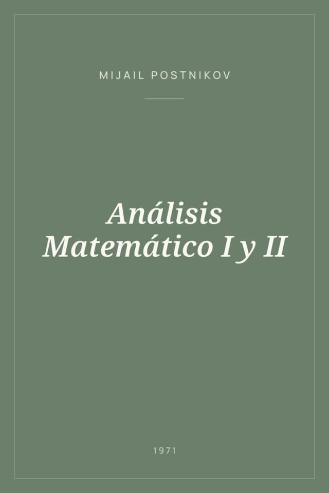 Portada de Análisis Matemático I y II