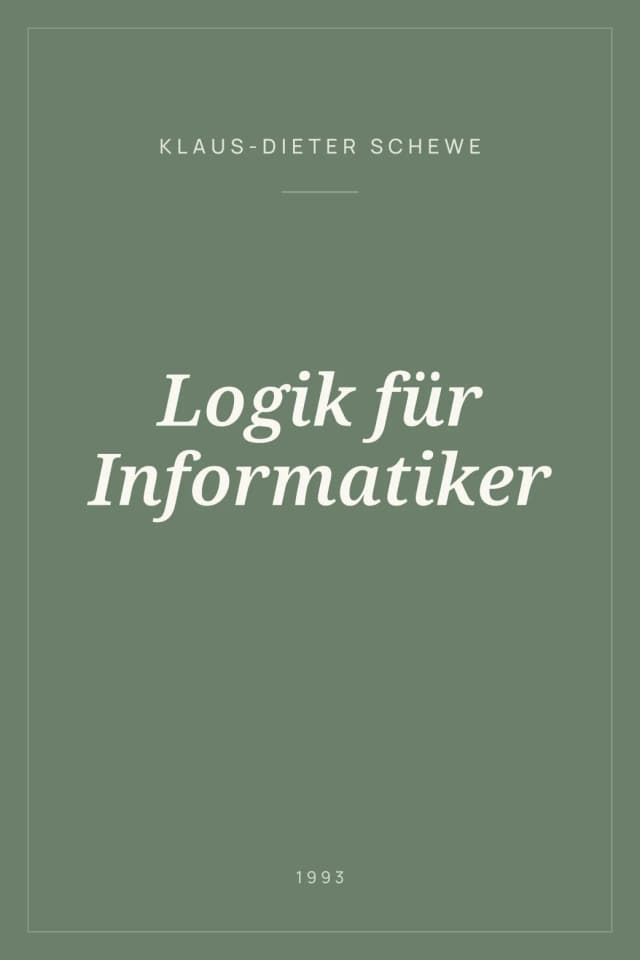 Portada de Logik für Informatiker