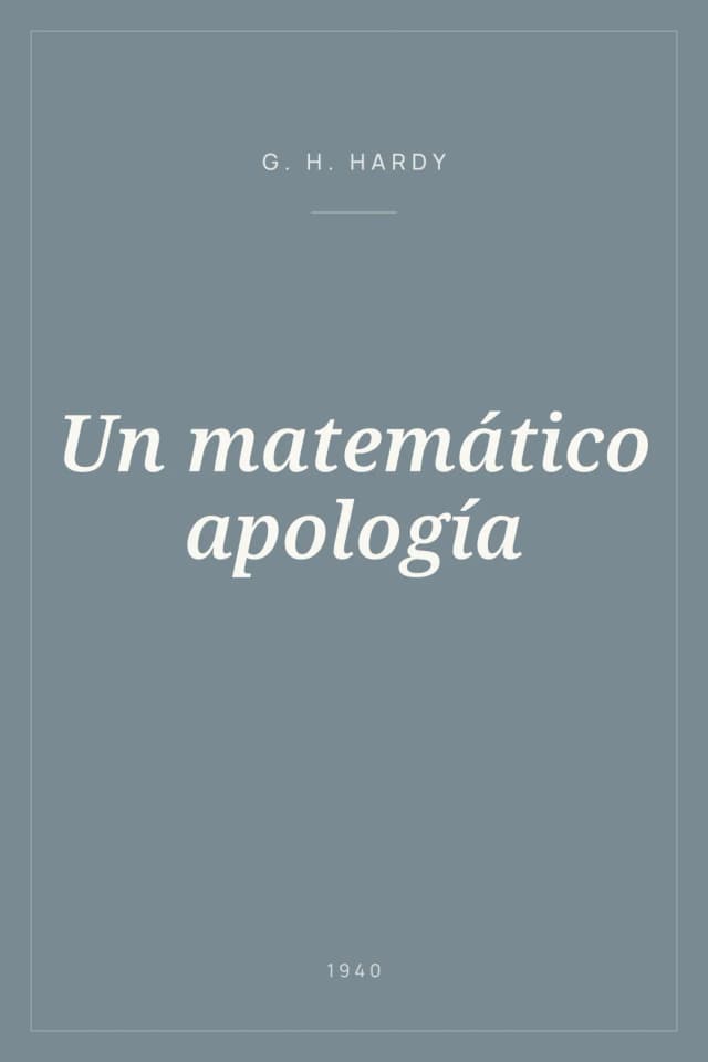 Portada de Un matemático apología