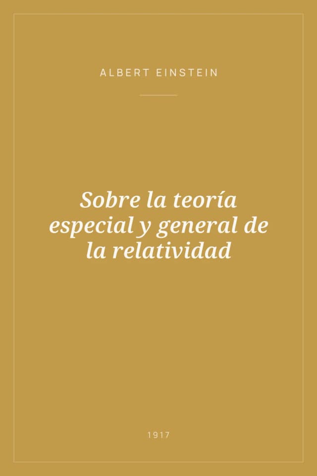 Portada de Sobre la teoría especial y general de la relatividad