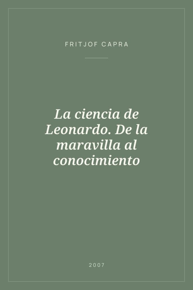 Portada de La ciencia de Leonardo. De la maravilla al conocimiento