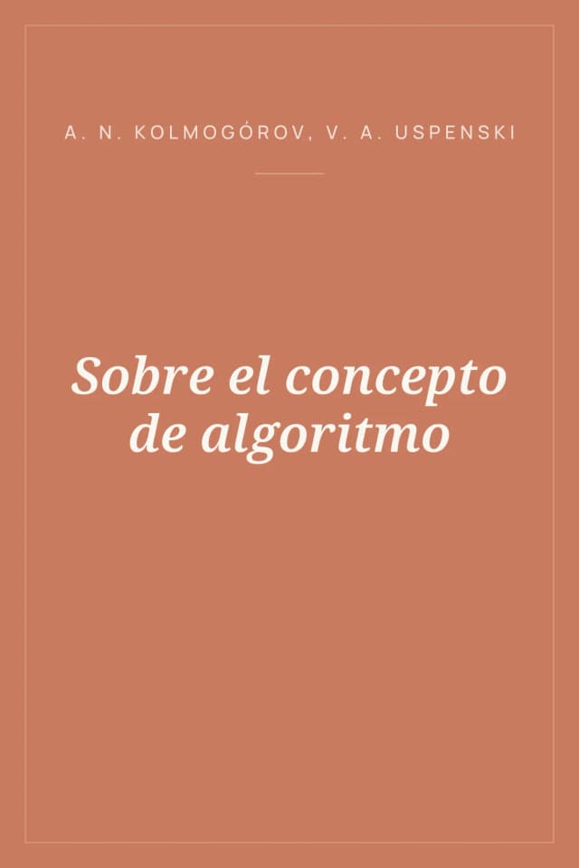 Portada de Sobre el concepto de algoritmo