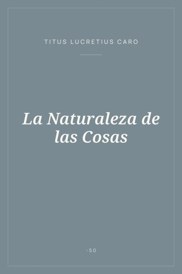 Portada de La Naturaleza de las Cosas