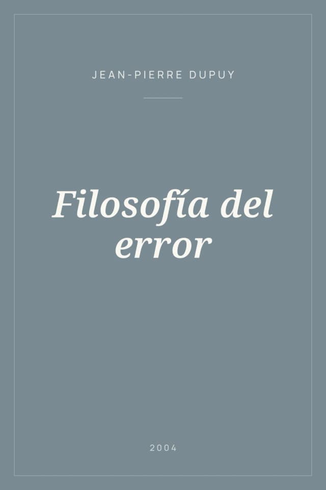 Portada de Filosofía del error