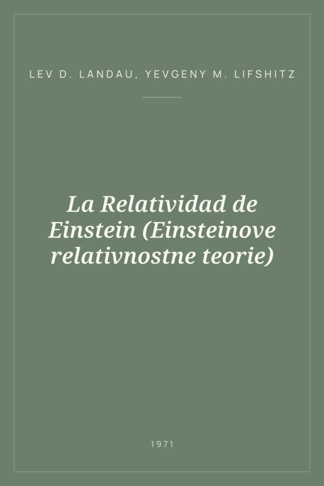 Portada de La Relatividad de Einstein (Einsteinove relativnostne teorie)