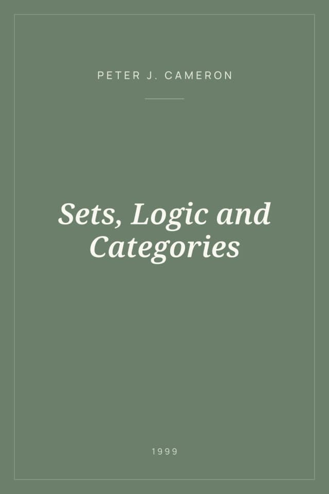 Portada de Sets, Logic and Categories