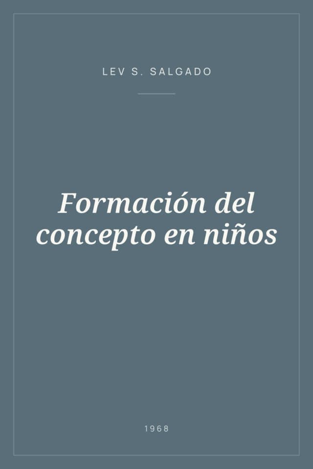 Portada de Formación del concepto en niños