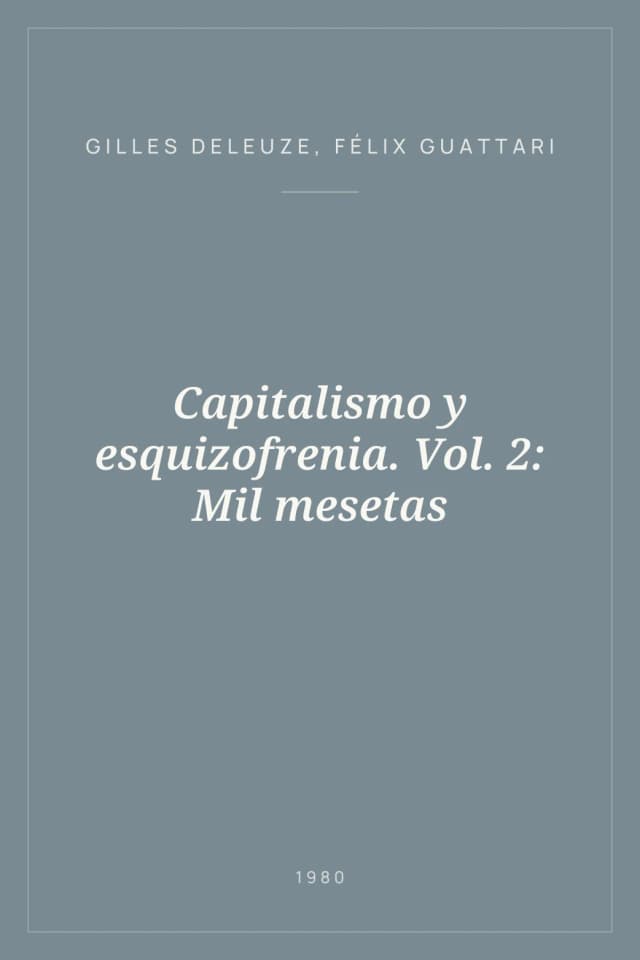 Portada de Capitalismo y esquizofrenia. Vol. 2: Mil mesetas
