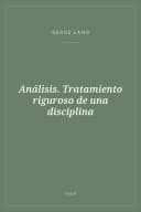 Portada de Análisis. Tratamiento riguroso de una disciplina