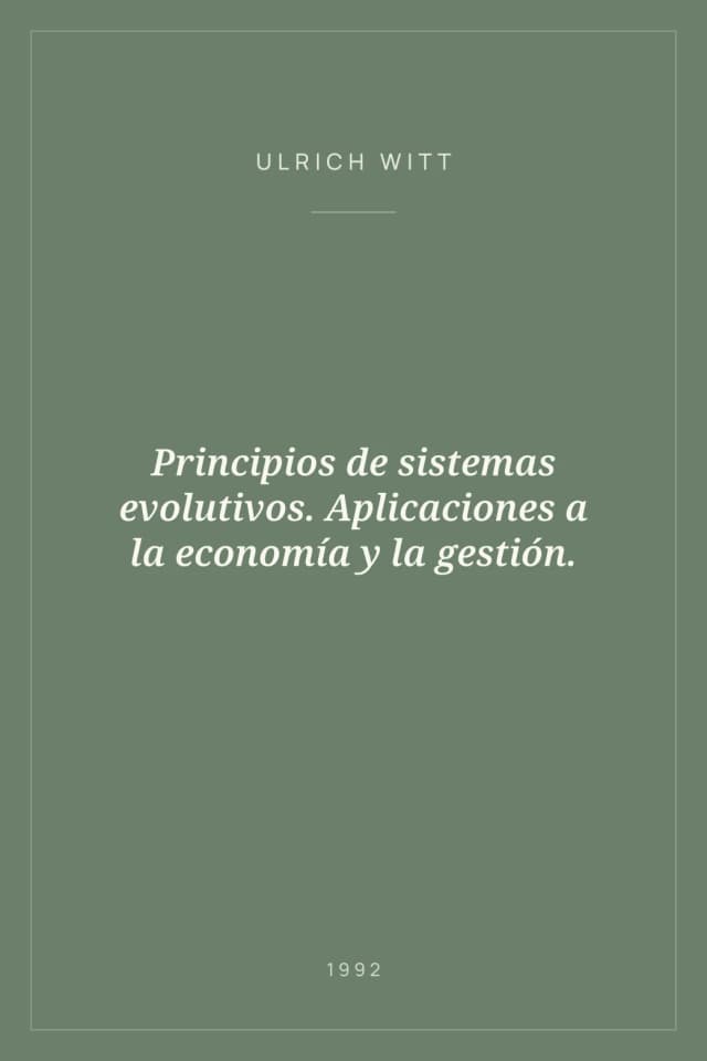 Portada de Principios de sistemas evolutivos. Aplicaciones a la economía y la gestión.