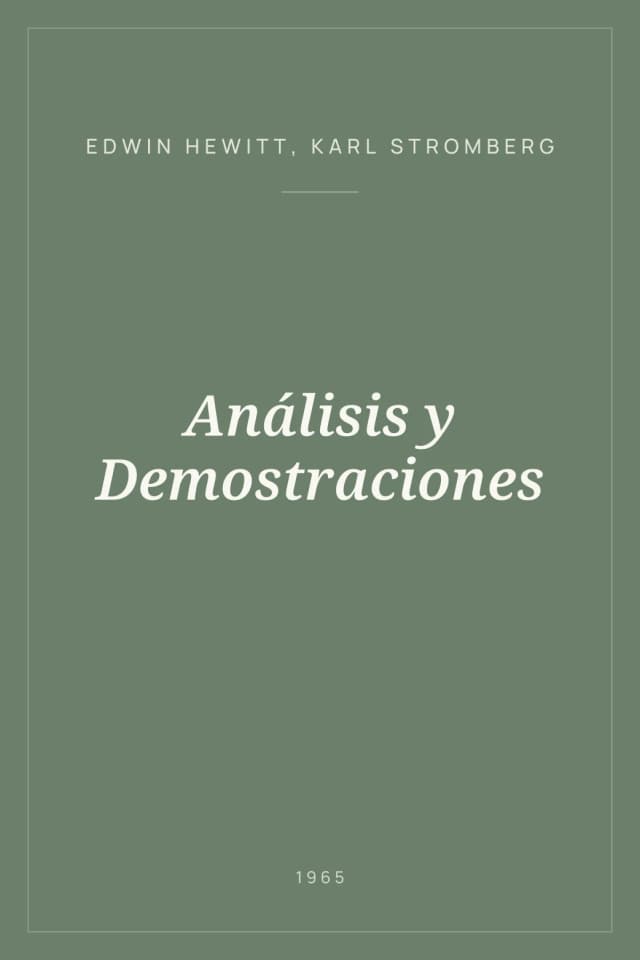 Portada de Análisis y Demostraciones