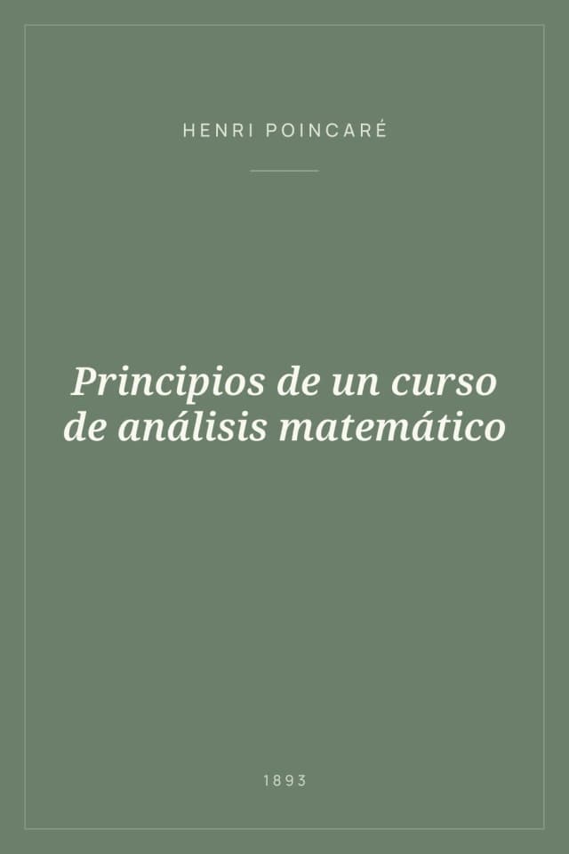 Portada de Principios de un curso de análisis matemático