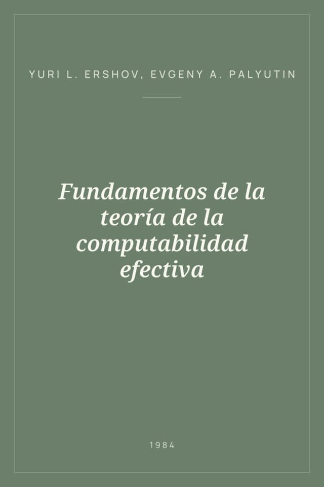 Portada de Fundamentos de la teoría de la computabilidad efectiva