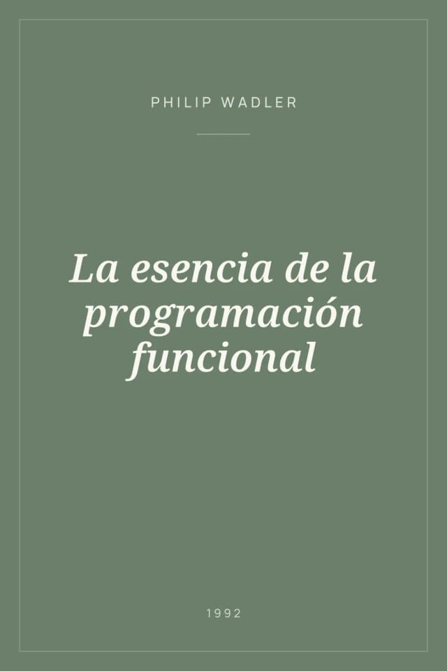 Portada de La esencia de la programación funcional