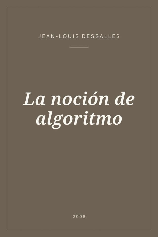 Portada de La noción de algoritmo