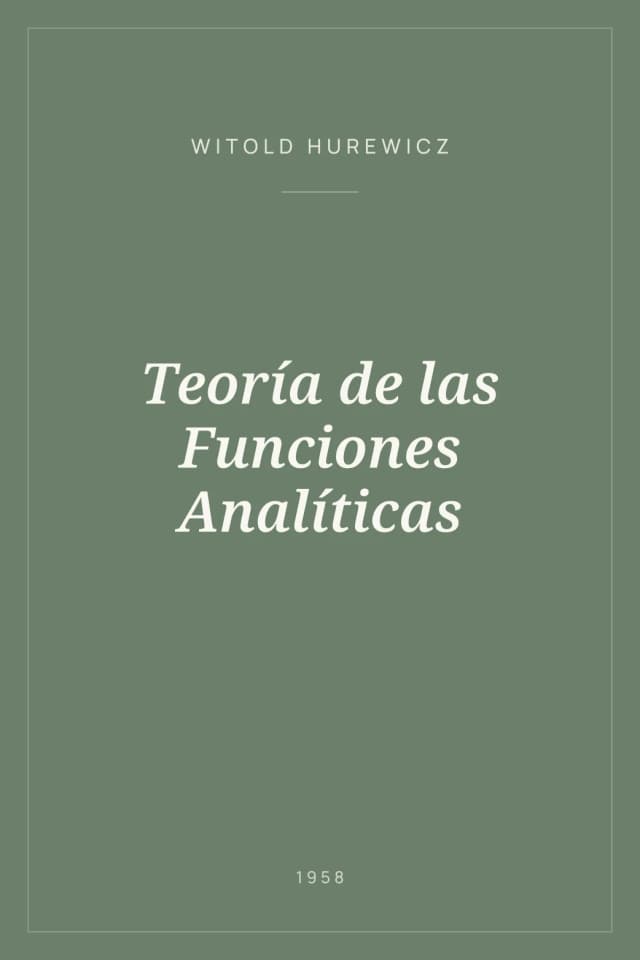 Portada de Teoría de las Funciones Analíticas