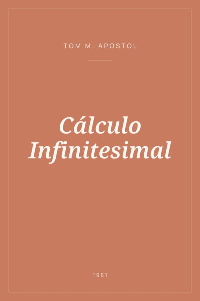 Portada de Cálculo Infinitesimal